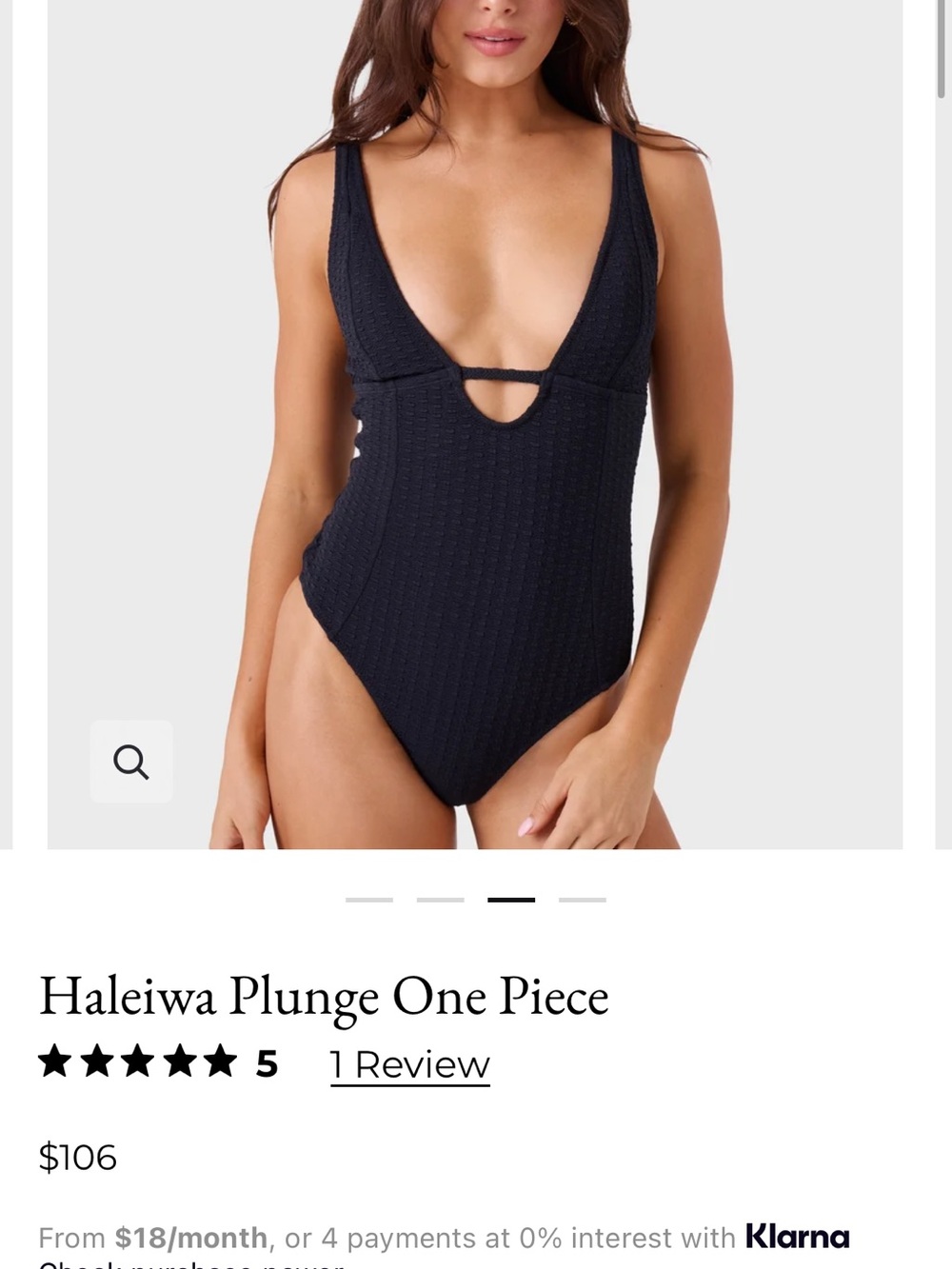 Roxy Haleiwa Plunge One-Piece Swimsuit - Black